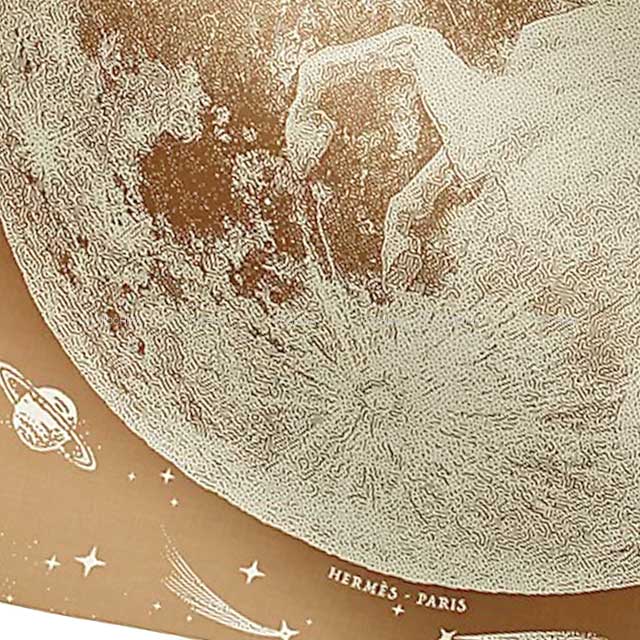 2023 AW HERMES scarf Carre 140 Clair de Lune Camel/White Cashmere65% / Silk35%[EXCELLENT][Authentic]