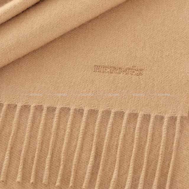 2023AW HERMES muffler Unie Brod’ee GM Beige Fonce Cashmere100%[BRAND NEW][Authentic]