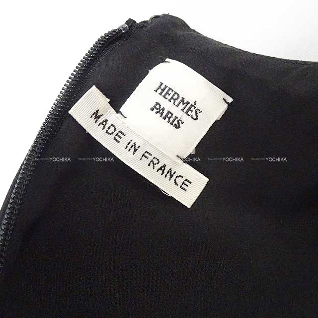 HERMES dress Ladies Long Dress No Sleeve A Line Noir (Black) Silk100%[BRAND NEW][Authentic]