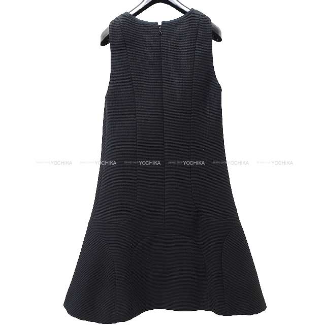 [Pre-loved] CHANEL One‐piece dress Long Dress No Sleeve Waffle #38 Noir (Black) Cotton 81%/Polyamide 19% 12P P43547[LIKE NEW][Authentic]