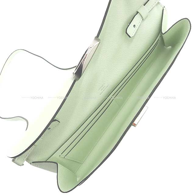 HERMES Clutch bag Maillon ChaineD'ancre Wallet To Go Vert Fizz Veau Epsom Silver HW Stamp B[BRAND NEW][Authentic]