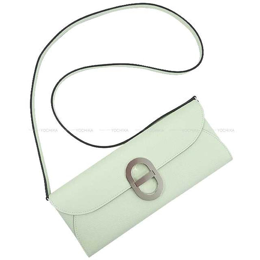 HERMES Clutch bag Maillon ChaineD'ancre Wallet To Go Vert Fizz Veau Epsom Silver HW Stamp B[BRAND NEW][Authentic]