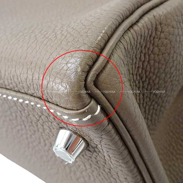 [Pre-loved] HERMES Shoulder bag Kelly28 Retourne Etoupe Veau Jonathan Silver HW Stamp A[USED SA][Authentic]