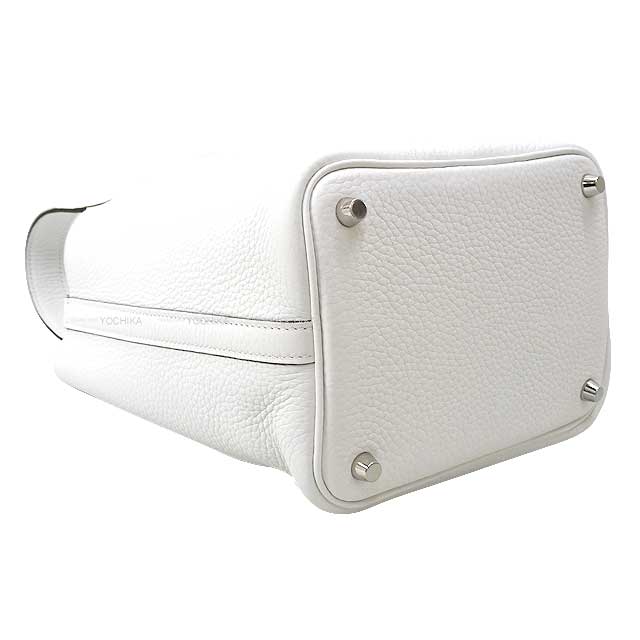 HERMES Handbag Picotin Lock 18 PM New White Taurillon Clemence Silver HW Stamp B[EXCELLENT][Authentic]