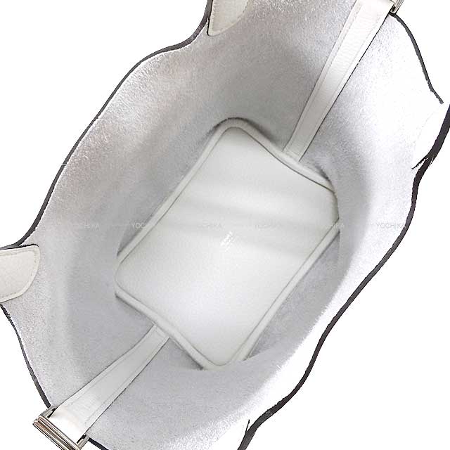 HERMES Handbag Picotin Lock 18 PM New White Taurillon Clemence Silver HW Stamp B[EXCELLENT][Authentic]
