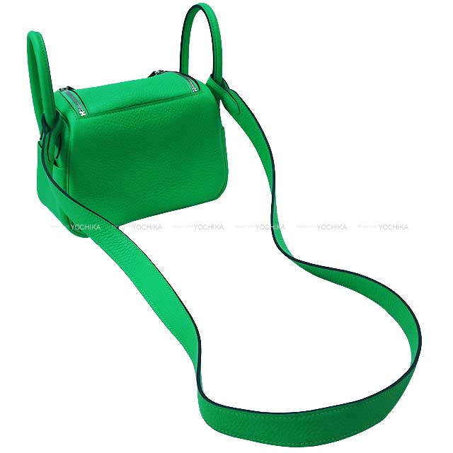 HERMES Shoulder bag Lindy mini 20 Vert comics Epsom Souple Silver HW Stamp B[EXCELLENT][Authentic]