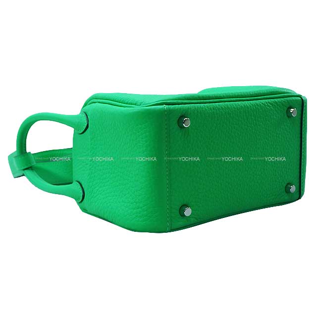 HERMES Shoulder bag Lindy mini 20 Vert comics Epsom Souple Silver HW Stamp B[EXCELLENT][Authentic]