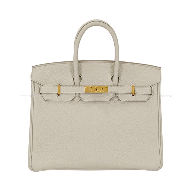 [Pre-loved] HERMES Handbag Birkin25 Beton Veau Togo Gold HW Stamp U[LIKE NEW][Authentic]
