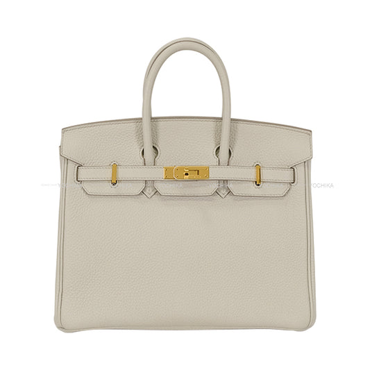 [Pre-loved] HERMES Handbag Birkin25 Beton Veau Togo Gold HW Stamp U[LIKE NEW][Authentic]
