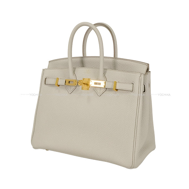 [Pre-loved] HERMES Handbag Birkin25 Beton Veau Togo Gold HW Stamp U[LIKE NEW][Authentic]