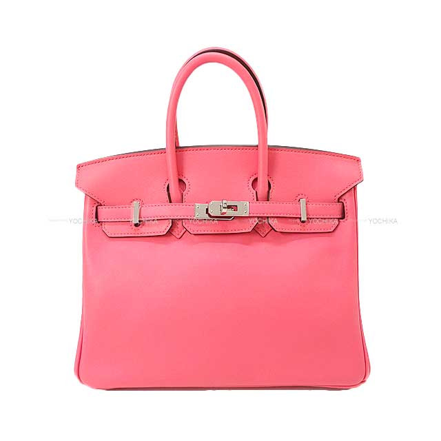 [Pre-loved] HERMES Handbag Birkin25 Rose Azalee Evercalf Silver HW Stamp A[LIKE NEW][Authentic]