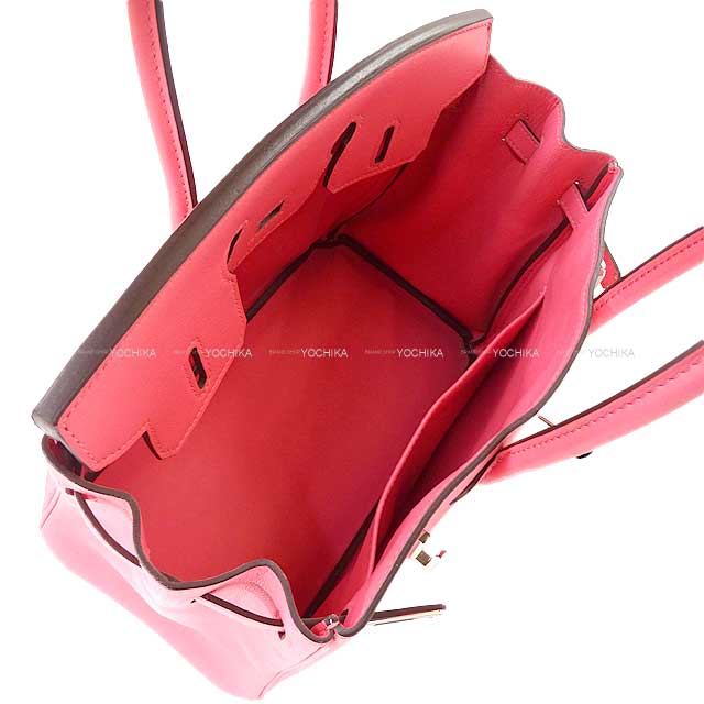 [Pre-loved] HERMES Handbag Birkin25 Rose Azalee Evercalf Silver HW Stamp A[LIKE NEW][Authentic]