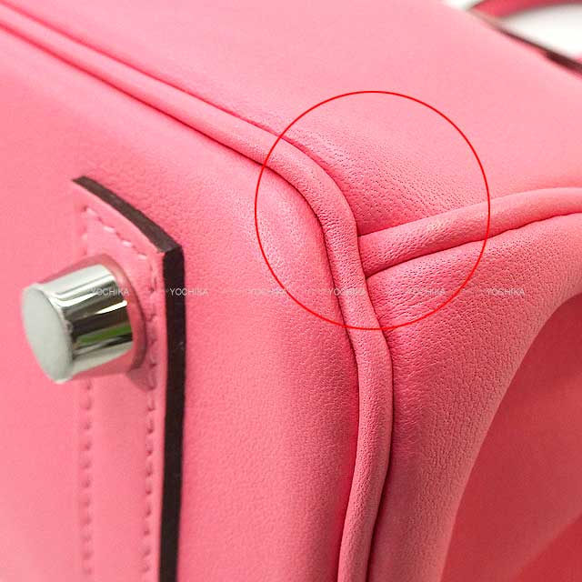 [Pre-loved] HERMES Handbag Birkin25 Rose Azalee Evercalf Silver HW Stamp A[LIKE NEW][Authentic]