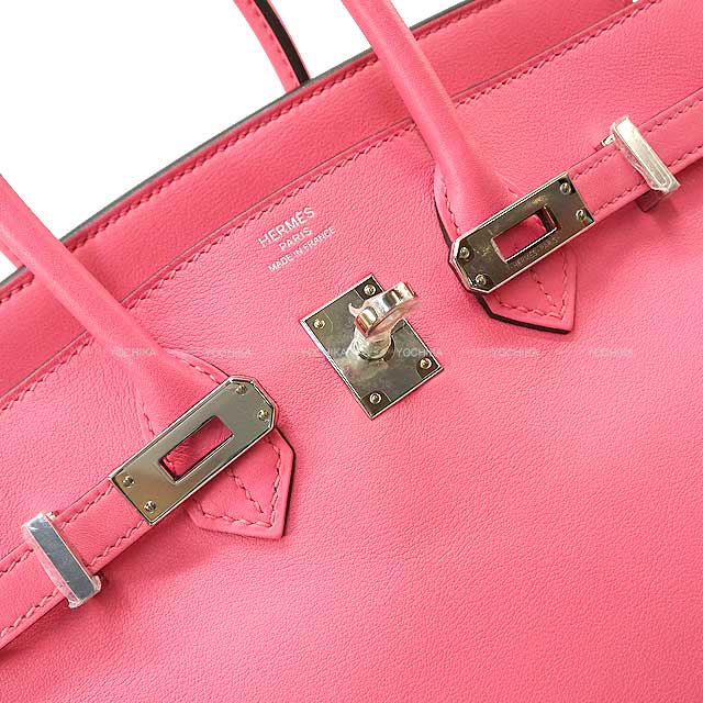 [Pre-loved] HERMES Handbag Birkin25 Rose Azalee Evercalf Silver HW Stamp A[LIKE NEW][Authentic]