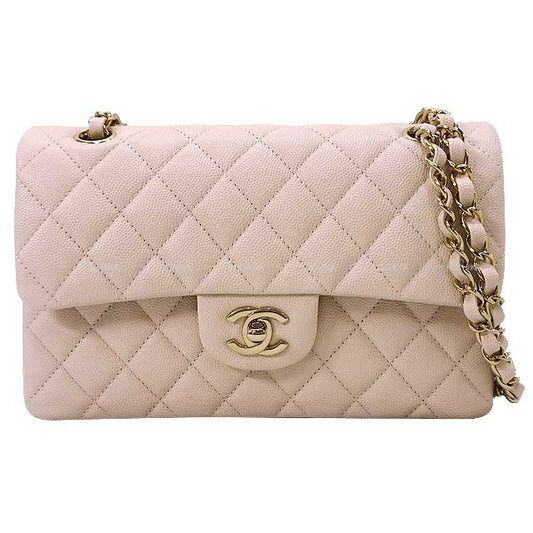 CHANEL Shoulder bag Matelasse 23 COCO Mark W Flap Chain Beige Graind Calf(Caviarskin) Champagne Gold HW A01113[EXCELLENT][Authentic]