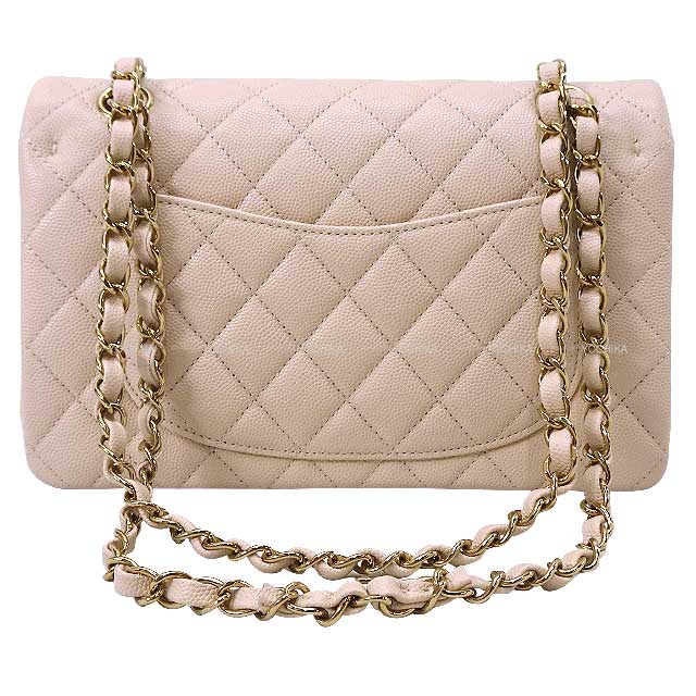 CHANEL Shoulder bag Matelasse 23 COCO Mark W Flap Chain Beige Graind Calf(Caviarskin) Champagne Gold HW A01113[EXCELLENT][Authentic]
