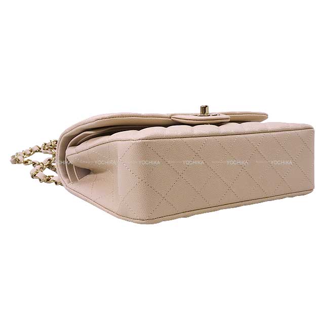CHANEL Shoulder bag Matelasse 23 COCO Mark W Flap Chain Beige Graind Calf(Caviarskin) Champagne Gold HW A01113[EXCELLENT][Authentic]