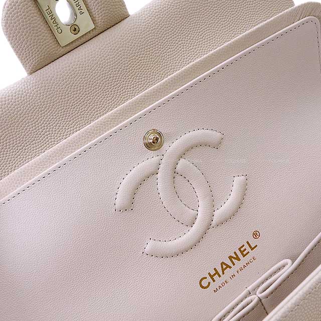 CHANEL Shoulder bag Matelasse 23 COCO Mark W Flap Chain Beige Graind Calf(Caviarskin) Champagne Gold HW A01113[EXCELLENT][Authentic]