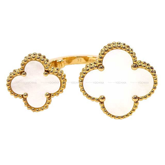Van Cleef & Arpels ring Magic Alhambra Entre les Doigts #52 K18YG/Mother of Pearl #52 Gold HW VCARN05500[EXCELLENT][Authentic]