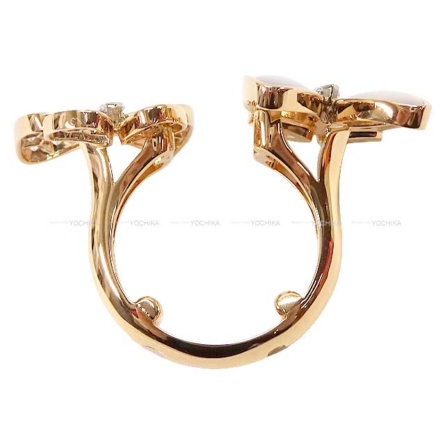 Van Cleef & Arpels ring De Papillon Entre les Doigts #52 Pink gold K18PG/Mother of Pearl/Diamond0.99ct Rose Gold HW[EXCELLENT][Authentic]