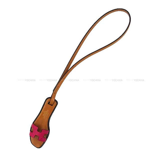 HERMES bag charm Oran Nano Framboise Veau Epsom/Veau Butler/Vache Hunter[EXCELLENT][Authentic]