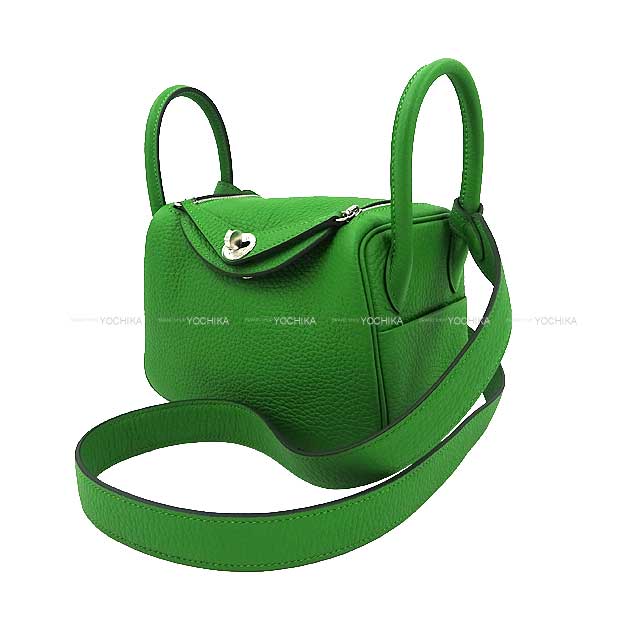 HERMES Shoulder bag Lindy mini 20 Vert Yucca Epsom Souple Silver HW Stamp B[BRAND NEW][Authentic]