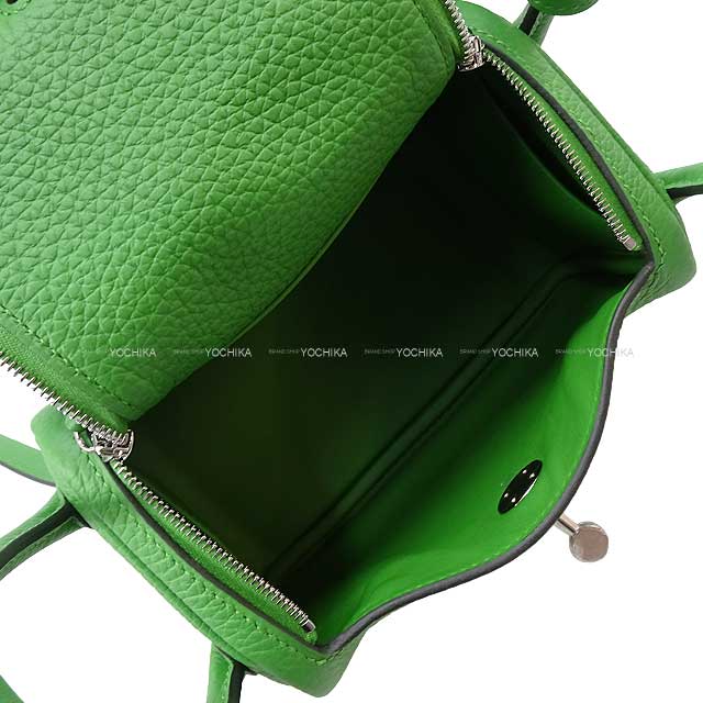HERMES Shoulder bag Lindy mini 20 Vert Yucca Epsom Souple Silver HW Stamp B[BRAND NEW][Authentic]