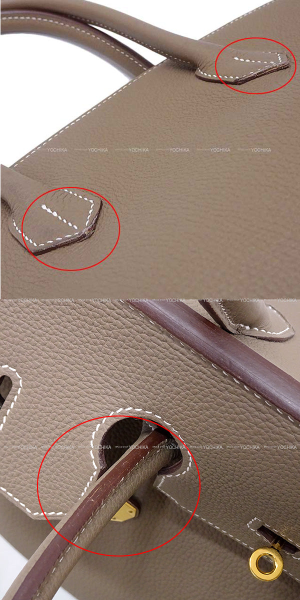 [Pre-loved] HERMES Handbag Birkin35 Etoupe Veau Jonathan Gold HW Stamp X[LIKE NEW][Authentic]