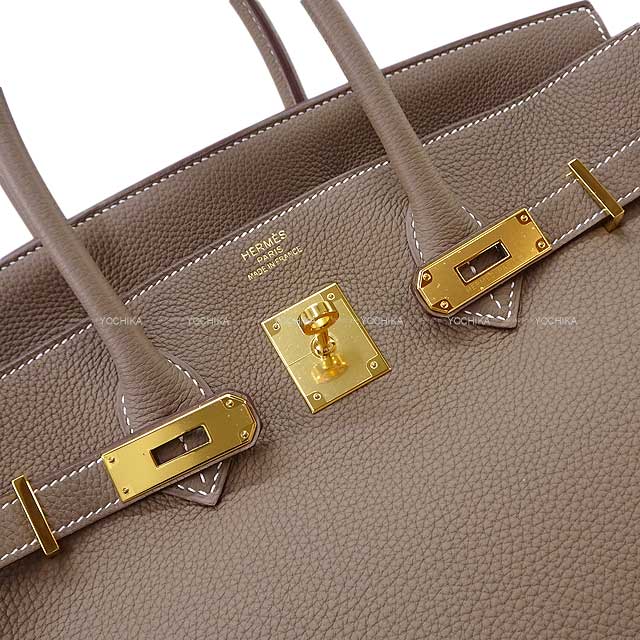 [Pre-loved] HERMES Handbag Birkin35 Etoupe Veau Jonathan Gold HW Stamp X[LIKE NEW][Authentic]