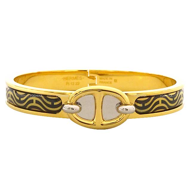 HERMES bracelet Mini Click Chaine D'ancre PM Gold/Noir(Black) Gold HW[BRAND NEW][Authentic]