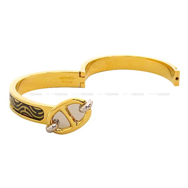 HERMES bracelet Mini Click Chaine D'ancre PM Gold/Noir(Black) Gold HW[BRAND NEW][Authentic]