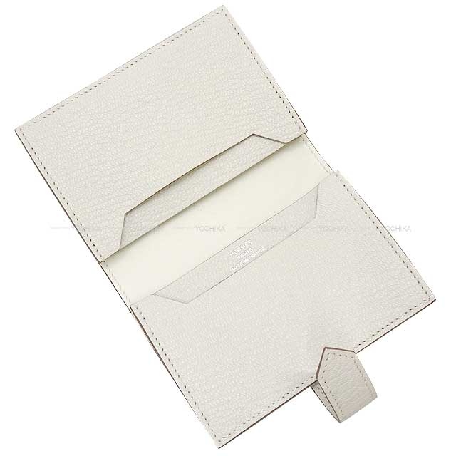 HERMES card holder Bearn Card holder Mushroom Chevre Myzore Silver HW Stamp B[BRAND NEW][Authentic]