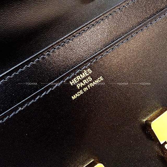 HERMES long wallet Constance Long wallet To Go Noir (Black) Box Calf Gold HW Stamp B[EXCELLENT][Authentic]