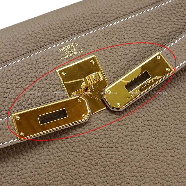 [Pre-loved] HERMES Shoulder bag Kelly28 Retourne Etoupe Veau Jonathan Gold HW Stamp C[LIKE NEW][Authentic]