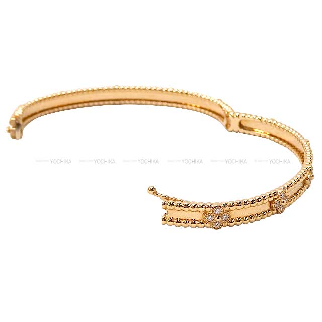 [Pre-loved] Van Cleef & Arpels bracelet Perlee Sweet clover Medium model Bangle 18K Pink gold/Diamond Rose Gold HW VCARP6X200[LIKE NEW][Authentic]