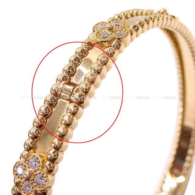 [Pre-loved] Van Cleef & Arpels bracelet Perlee Sweet clover Medium model Bangle 18K Pink gold/Diamond Rose Gold HW VCARP6X200[LIKE NEW][Authentic]