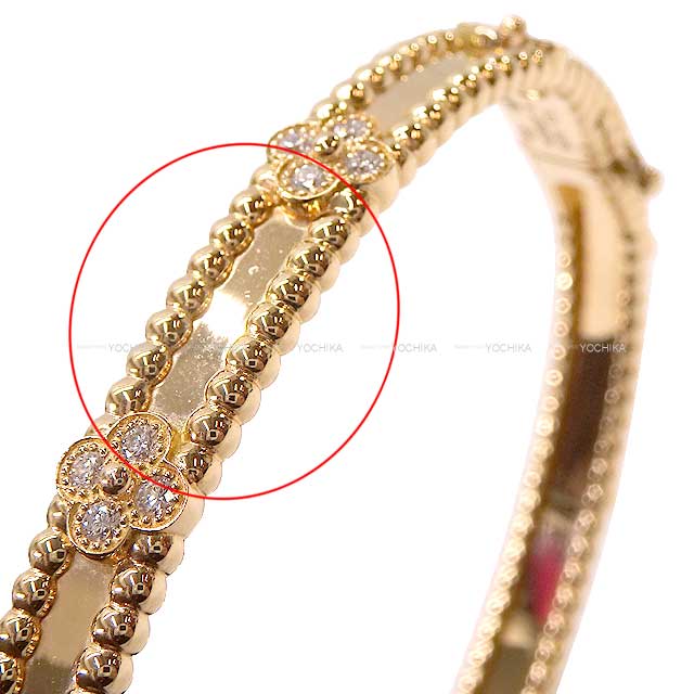 [Pre-loved] Van Cleef & Arpels bracelet Perlee Sweet clover Medium model Bangle 18K Pink gold/Diamond Rose Gold HW VCARP6X200[LIKE NEW][Authentic]