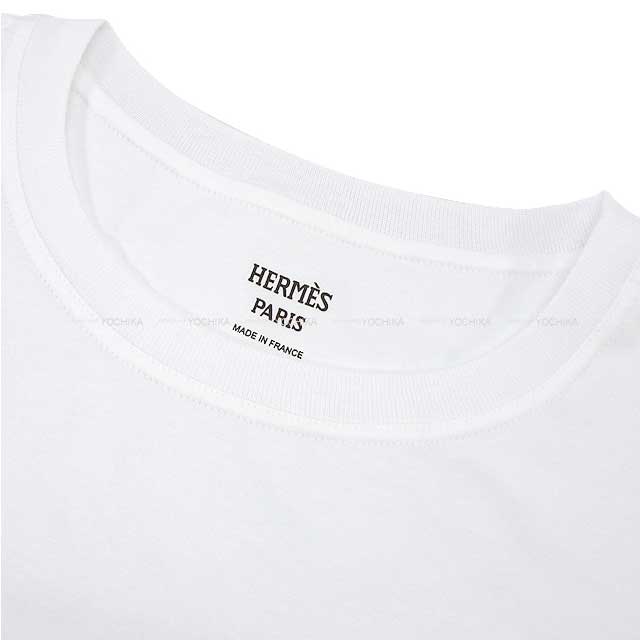 2021 HERMES Short sleeve t shirt Embroidery Pocket Key&Clochette #36 Blanc (White) Cotton100%[EXCELLENT][Authentic]