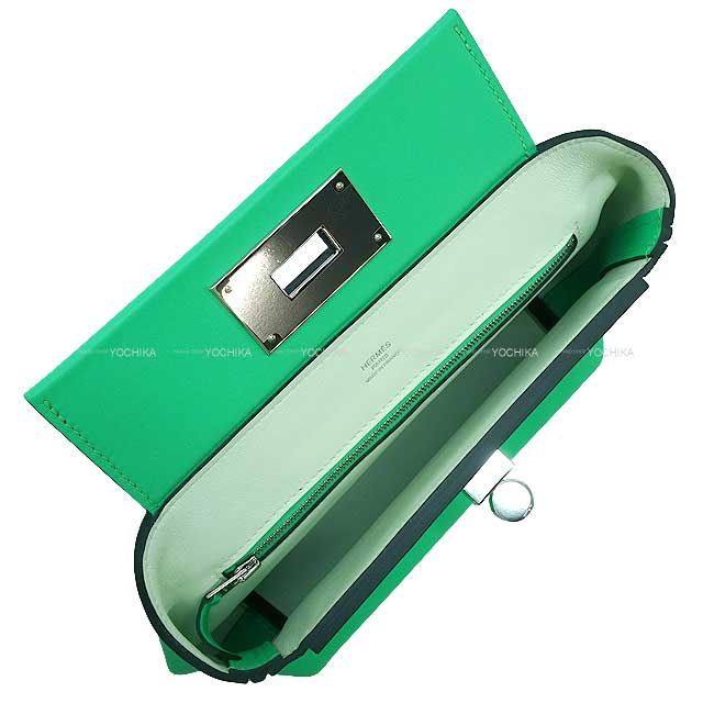 HERMES Shoulder bag Sac 24/24 21 Mini Verso Vert comics/Vert Fizz Veau Tadelakt/Evercalf Silver HW Stamp B[BRAND NEW][Authentic]