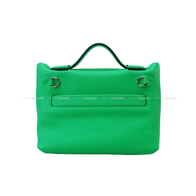 HERMES Shoulder bag Sac 24/24 21 Mini Verso Vert comics/Vert Fizz Veau Tadelakt/Evercalf Silver HW Stamp B[BRAND NEW][Authentic]