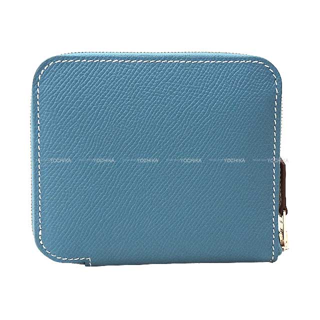 HERMES Bi-fold wallet Azap Silk in Compact Aunage Rodeo des Cowgirls New Bleu Jean/Paprika Veau Epsom/Veau Barenia/Silk100% Silver HW Stamp B[BRAND NEW][Authentic]