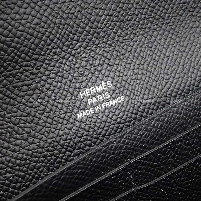 HERMES Clutch bag Maillon ChaineD'ancre Wallet To Go Noir (Black) Veau Epsom/Lacquer Silver HW Stamp B[BRAND NEW][Authentic]