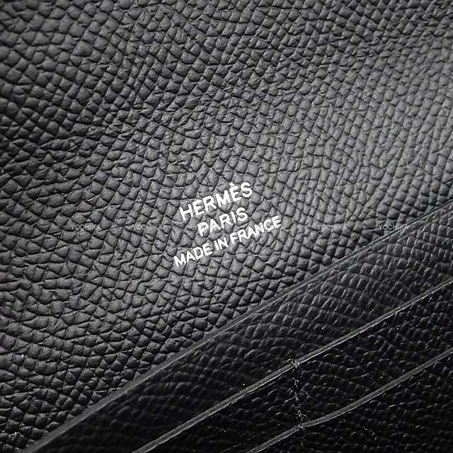 HERMES Clutch bag ChaineD'ancre Wallet To Go Noir (Black) Veau Epsom/Lacquer Silver HW Stamp B[BRAND NEW][Authentic]