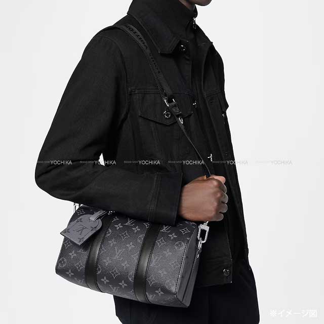 LOUIS VUITTON Shoulder bag City keepall Monogram Eclipse Silver HW M45936[EXCELLENT][Authentic]