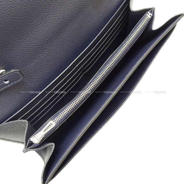 HERMES long wallet Constance Long wallet To Go Bleu Nuit Evercolor Silver HW Stamp W[BRAND NEW][Authentic]