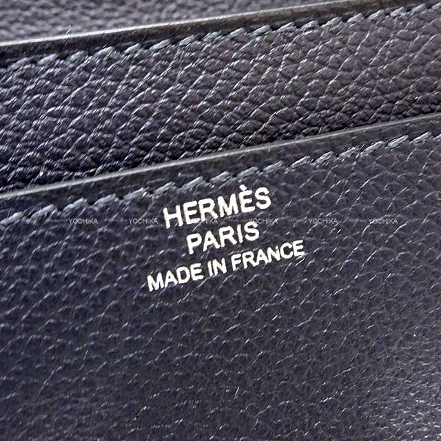 HERMES long wallet Constance Long wallet To Go Bleu Nuit Evercolor Silver HW Stamp W[BRAND NEW][Authentic]