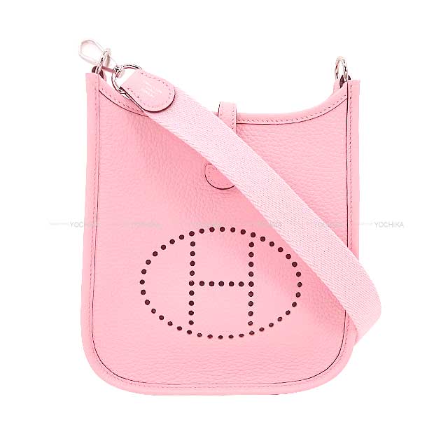 HERMES Shoulder bag Evelyne 16 TPM Rose Sakura Taurillon Clemence Silver HW Stamp K[EXCELLENT][Authentic]