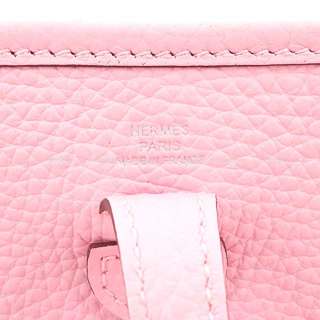HERMES Shoulder bag Evelyne 16 TPM Rose Sakura Taurillon Clemence Silver HW Stamp K[EXCELLENT][Authentic]