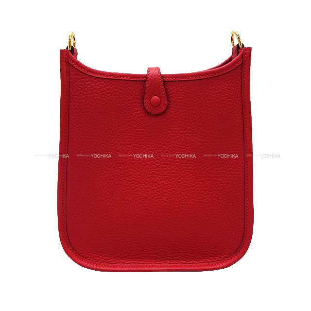 HERMES Shoulder bag Evelyne 16 TPM Vermillon Taurillon Clemence Gold HW Stamp B[BRAND NEW][Authentic]