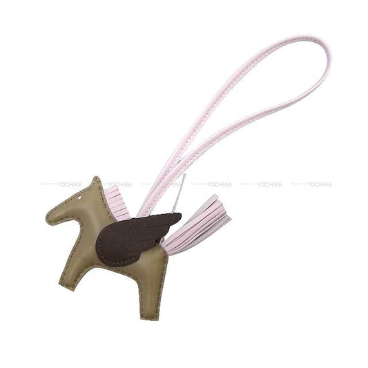 HERMES bag charm Rodeo Pegasus PM Beige Marfa/Mauve Pale/Moka Agneau Milo/Veau Swift Stamp B[BRAND NEW][Authentic]